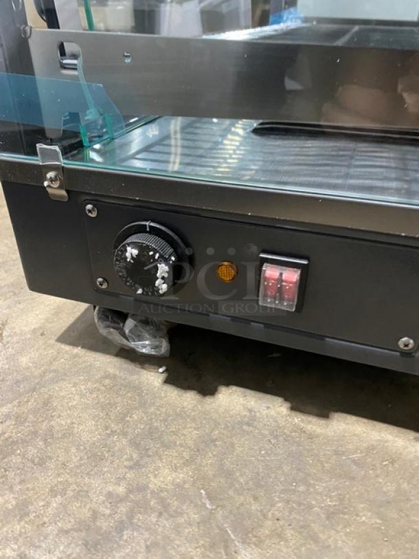 New! Scratch-N-Dent! Marchia Commercial Stainless Steel 36" Countertop Heated Display/Showcase! With Front & Back Sliding Glass Doors! With LED Lighting! With Tempered Glass! With Adjustable Chrome Plated Wire Racks! Model: MHCC136! 110-120V! On Legs! - Image 9 of 10