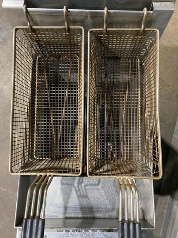 Keating Commercial Stainless Steel Electric Powered Countertop Instant Recovery Deep Fat Fryer! With Back Splash! With Frying Baskets! Model: 10X11TSCM SN: 41327! 208/240V 3 Phase! On Legs! Working When Removed! - Image 5 of 12