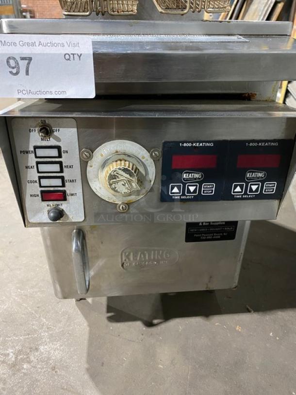 Keating Commercial Stainless Steel Electric Powered Countertop Instant Recovery Deep Fat Fryer! With Back Splash! With Frying Baskets! Model: 10X11TSCM SN: 41327! 208/240V 3 Phase! On Legs! Working When Removed! - Image 7 of 12