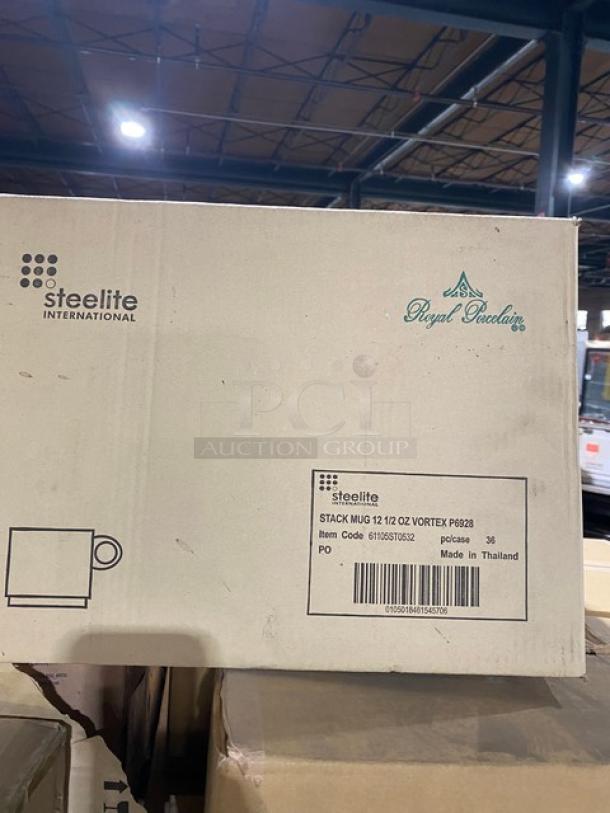 All New In The Box! High Quality Mixed Pallet! Steelite Rona Edition 7-3/4oz. Champagne Flute Glasses! With Steelite Anfora Edition Matte Black 8x6 Oval Platters! With Steelite Anfora Edition Matte Terracotta 10-3/4" Round Coupe Plates! With Steelite Wabi Sabi Edition Indigo 11-1/4" Round Coupe Plates! With Steelite Vortex Edition 12-1/2oz Stackable Porcelain Mugs With Handles! With Steelite Hall China Edition White 2-1/4"Diameter x 7/8"Height 1oz. Butter/Condiment Dishes! 70X Your Bid! - Image 7 of 9