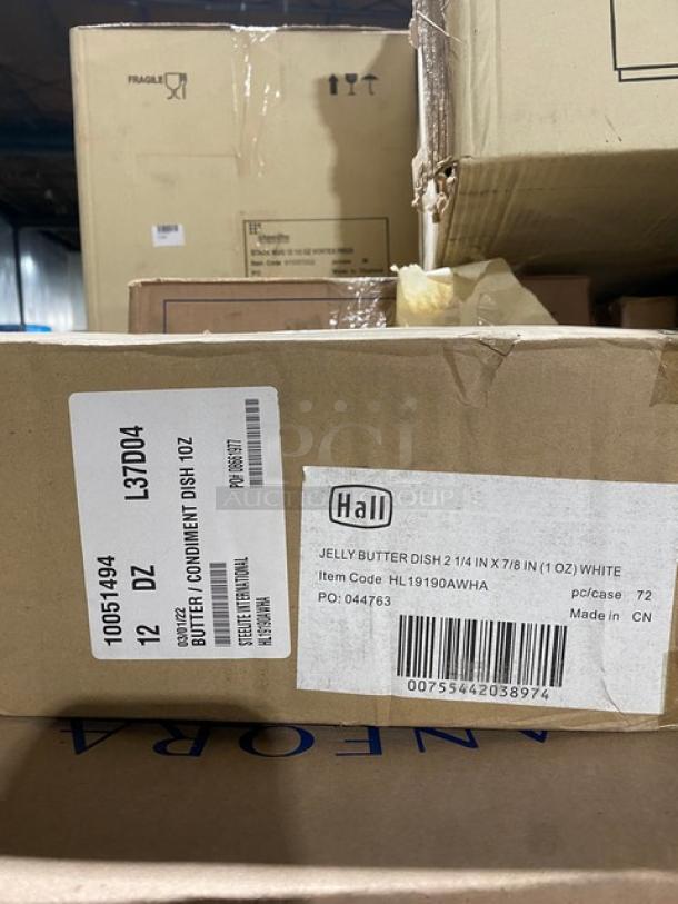 All New In The Box! High Quality Mixed Pallet! Steelite Rona Edition 7-3/4oz. Champagne Flute Glasses! With Steelite Anfora Edition Matte Black 8x6 Oval Platters! With Steelite Anfora Edition Matte Terracotta 10-3/4" Round Coupe Plates! With Steelite Wabi Sabi Edition Indigo 11-1/4" Round Coupe Plates! With Steelite Vortex Edition 12-1/2oz Stackable Porcelain Mugs With Handles! With Steelite Hall China Edition White 2-1/4"Diameter x 7/8"Height 1oz. Butter/Condiment Dishes! 70X Your Bid! - Image 8 of 9