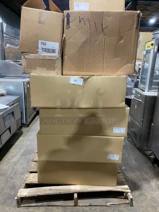 All New In The Box! High Quality Mixed Pallet! Rona Linea Umana Full Bodied 25-3/4oz. White Wine Glasses! With Steelite Walco Edition 18/10 Stainless Steel 9-1/4" Star Table Knifes! With Steelite Walco Edition 18/0 Stainless Steel 7" Freya Dessert Spoons! With Steelite Windsor Supreme Edition 18/0 Stainless Steel 6-1/4" Teaspoons! 15X Your Bid!