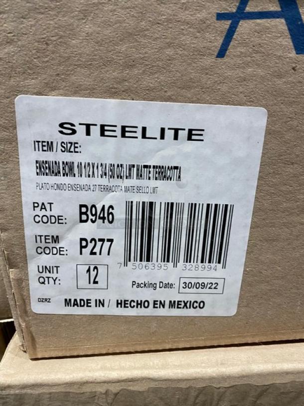 All New In The Box! Steelite Anfora Edition Matte Terracotta 10.5x1.75 (50oz) Ensenada Bowls! Model: B946P277! 19X Your Bid! - Image 5 of 9