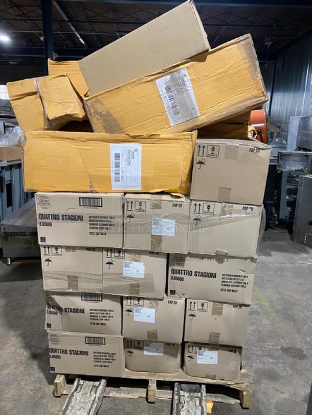 All New In The Box! High Quality Mixed Pallet! Steelite Bormioli Rocco, Quattro Edition Clear 33-3/4oz. Stagioni Bottles/Metal Lids! With Steelite Rona Artist Edition 12.5oz. Mineral Water Glasses! With Steelite International Commercial Stainless Steel 10.25"x9.5"x28" Wine Bucket Stands! 52X Your Bid! - Image 3 of 9