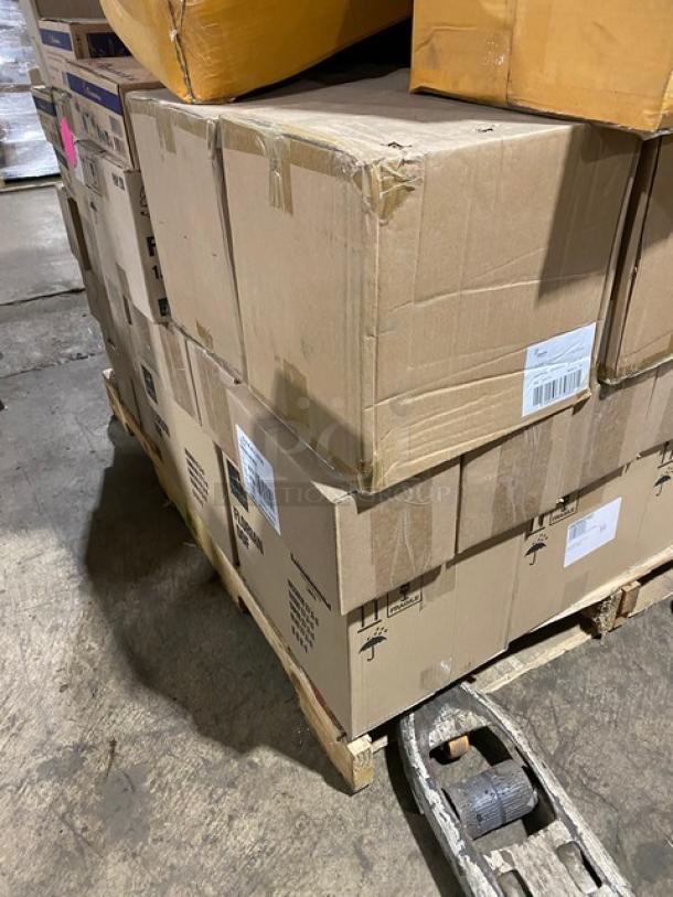 All New In The Box! High Quality Mixed Pallet! Steelite International Commercial Stainless Steel 10.25"x9.5"x28" Wine Bucket Stands! With Steelite Matte White 2oz. Mini Noodle Bowls! With Steelite Brimioli Rocco Edition Florian 12-5/8oz Double Old-Fashioned Tumblers! With Steelite Porcelain Flat Angled 12-5/8" Dinnerware Plates! With Steelite Folio Edition 11-1/2oz Jewel Highball Glasses! With Paşabahçe Vintage Timeless 2oz Shot Glasses! Steelite Rene Ozorio Edition Concerto White 6-1/8" Round Coffee Saucers! & More! 85X Your Bid! - Image 10 of 10