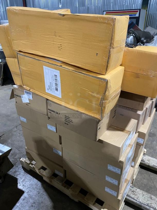 All New In The Box! High Quality Mixed Pallet! Steelite International Commercial Stainless Steel 10.25"x9.5"x28" Wine Bucket Stands! With Rona Linea Umana 14-1/2oz Sparkling Water Glasses! With Paşabahçe Centra Edition Vintage 10-1/4oz Juice & Long Drink Glasses! With Steelite Nude Wayne Edition 8.75oz. Highball Crystalline Glasses! With Steelite Anfora Edition Chena Matte Terracotta 6” Coupe Plates! With Commercial Stainless Steel 6Qt Stock Pots/No Lids! & More! 49X Your Bid! - Image 4 of 10