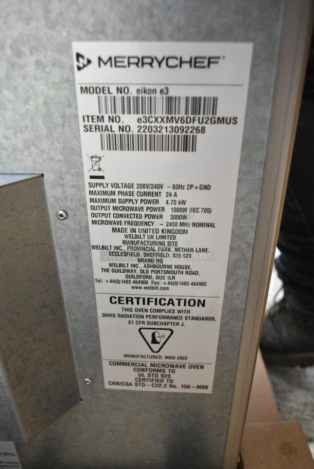 BRAND NEW! 2022 Merrychef eikon e3 Stainless Steel Commercial Countertop Electric Powered Flat Top Griddle. 208/240 Volts, 1 Phase. - Image 7 of 8