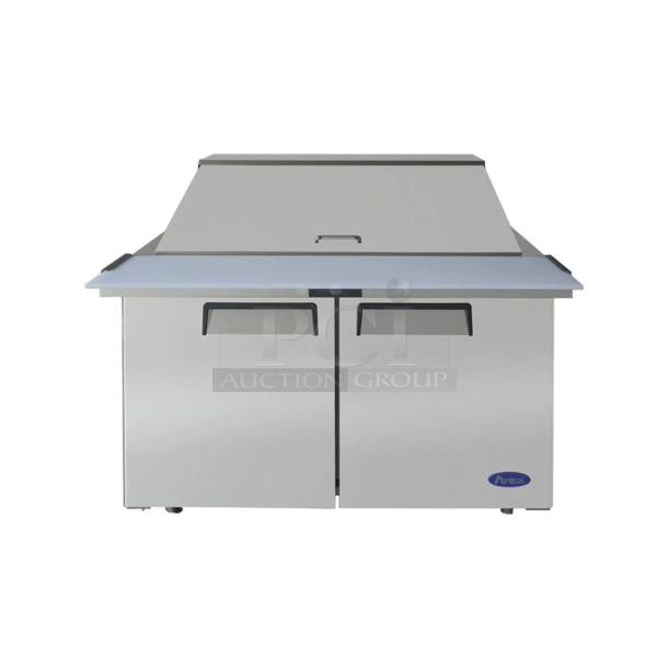 BRAND NEW! Atosa MSF8306GR Stainless Steel Commercial Sandwich Salad Prep Table Bain Marie. 115 Volts, 1 Phase. Tested and Working! - Image 1 of 5