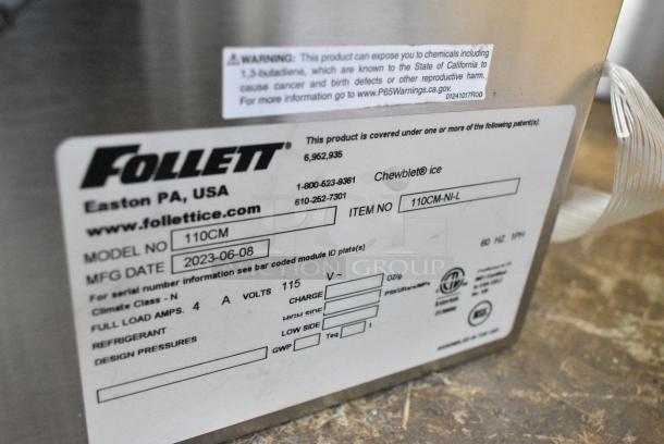 BRAND NEW! 2023 Follett 110CM Stainless Steel Commercial Countertop Symphony Plus Series 110 lb. Manual Fill Countertop Ice and Water Dispenser with Lever Dispensing. 115 Volts, 1 Phase. - Image 6 of 7