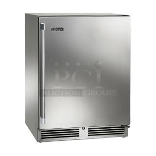 BRAND NEW! Perlick HC24FS4S-00-BLFLR Stainless Steel Commercial Single Door Undercounter Cooler. 115 Volts, 1 Phase. Tested and Working!