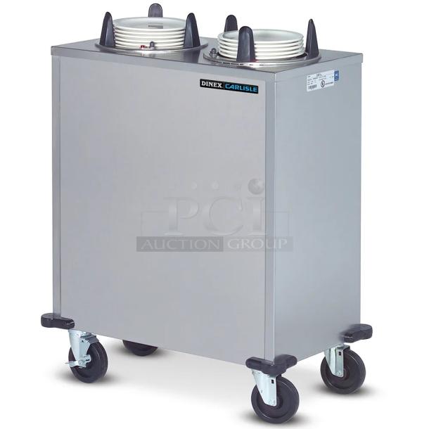 BRAND NEW! Dinex DXPIDPH2E1200 Stainless Steel Commercial 2 Well Plate Return on Commercial Casters. 120 Volts, 1 Phase. Tested and Working! - Image 1 of 6