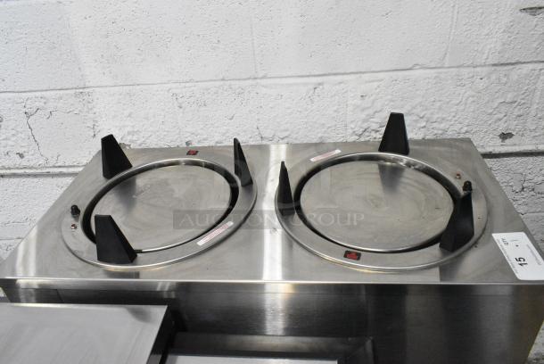 BRAND NEW! Dinex DXPIDPH2E1200 Stainless Steel Commercial 2 Well Plate Return on Commercial Casters. 120 Volts, 1 Phase. Tested and Working! - Image 3 of 6