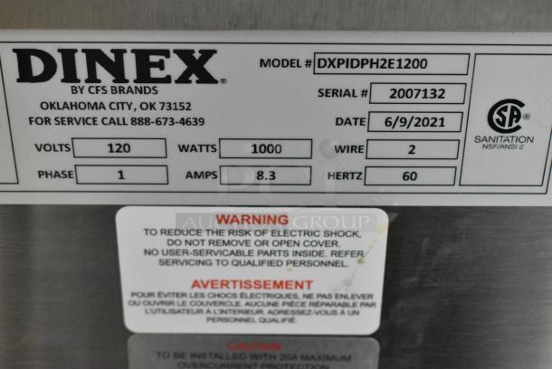 BRAND NEW! Dinex DXPIDPH2E1200 Stainless Steel Commercial 2 Well Plate Return on Commercial Casters. 120 Volts, 1 Phase. Tested and Working! - Image 4 of 6