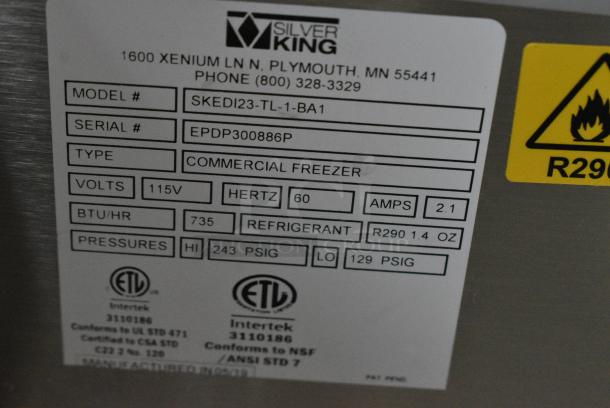 BRAND NEW IN CRATE! Silver King SKEDI23-TL-1-BA1 Stainless Steel Commercial Drop In Ice Cream Merchandiser. 115 Volts, 1 Phase. Tested and Working! - Image 8 of 9