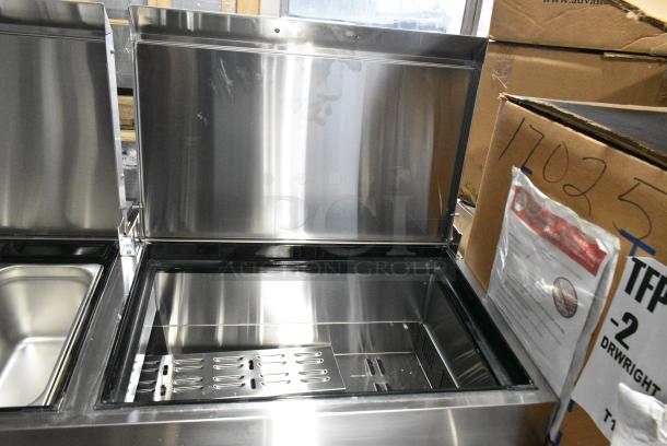 BRAND NEW! 2024 Atosa MPF8202GR Stainless Steel Commercial Pizza Prep Table. 115 Volts, 1 Phase. Tested and Working! - Image 5 of 9