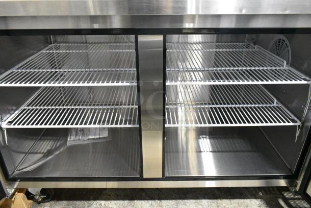 BRAND NEW! 2024 Atosa MPF8202GR Stainless Steel Commercial Pizza Prep Table. 115 Volts, 1 Phase. Tested and Working! - Image 7 of 9