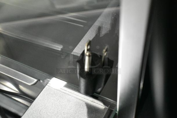 BRAND NEW SCRATCH AND DENT! Avantco 193BCT48B 48" Black 3-Shelf Curved Glass Refrigerated Bakery Display Case with LED Lighting. 110-120 Volts, 1 Phase. Tested and Working! - Image 5 of 5