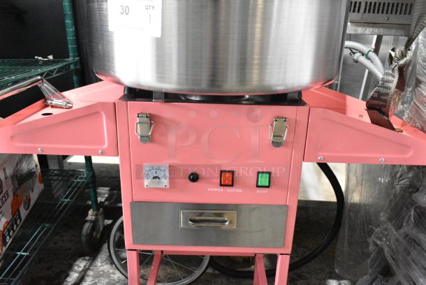 BRAND NEW SCRATCH AND DENT! Carnival King 382CCM21CT Cotton Candy Machine with 21" Stainless Steel Bowl and Cart. 110 Volts, 1 Phase. Tested and Working! - Image 2 of 9