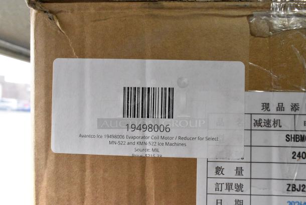 BRAND NEW SCRATCH AND DENT! Avantco Ice 19498006 Evaporator Coil Motor / Reducer for Select MN-522 and KMN-522 Ice Machines - Image 3 of 3