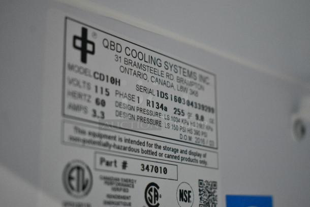 QBD CD10H Metal Commercial Single Door Reach In Cooler Merchandiser w/ Poly Coated Racks. 115 Volts, 1 Phase. Tested and Working! - Image 4 of 5