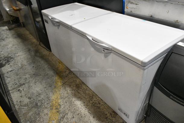 Coldline CF76 Metal Chest Freezer w/ 2 Hinge Lids. 115 Volts, 1 Phase. Tested and Powers On But Does Not Get Cold - Image 1 of 4