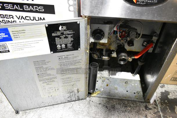 2022 Cooking Performance Group CPG Stainless Steel Commercial Floor Style Natural Gas Powered Deep Fat Fryer w/ 2 Metal Fry Baskets. 120,000 BTU. - Image 2 of 3