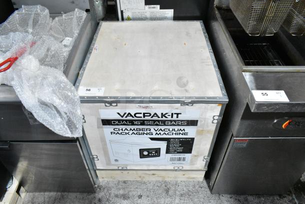 BRAND NEW SCRATCH AND DENT! VacPak-It 186VMC32 Chamber Vacuum Packaging Machine with Two 16" Seal Bars and Oil Pump. 120 Volts, 1 Phase. Tested and Working! - Image 2 of 9