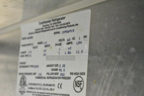 2019 Continental SW48N Stainless Steel Commercial 4 Drawer Cooler. 115 Volts, 1 Phase. Tested and Working! - Image 5 of 5