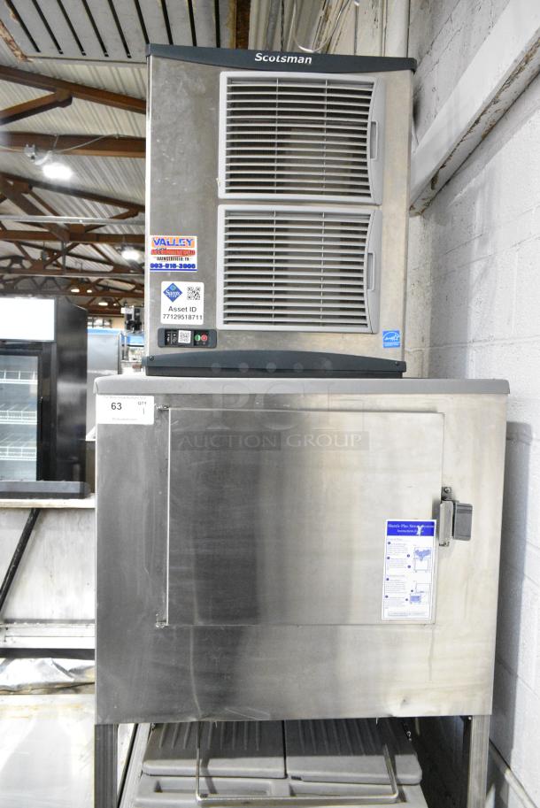 2019 Scotsman F1222A-32E Stainless Steel Commercial Ice Head on Commercial Ice Bin w/ Gray Poly Ice Cart. 208/230 Volts, 1 Phase. - Image 3 of 5