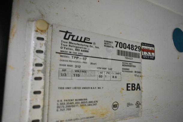 True TPP-67 Stainless Steel Commercial Pizza Prep Table on Commercial Casters. 115 Volts, 1 Phase. Tested and Working! - Image 5 of 7