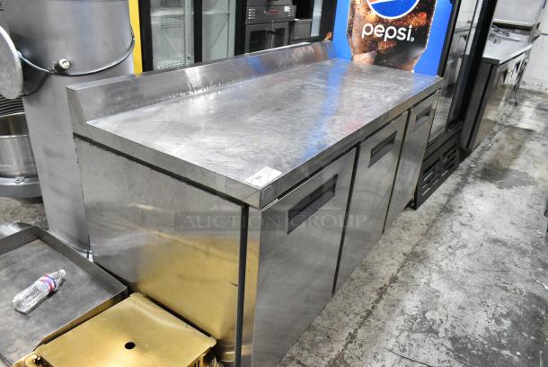 Hoshizaki CRMR72-W Stainless Steel Commercial 3 Door Work Top Cooler on Commercial Casters. 115 Volts, 1 Phase. Tested and Working! - Image 2 of 7