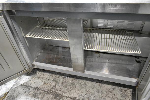 Hoshizaki CRMR72-W Stainless Steel Commercial 3 Door Work Top Cooler on Commercial Casters. 115 Volts, 1 Phase. Tested and Working! - Image 3 of 7