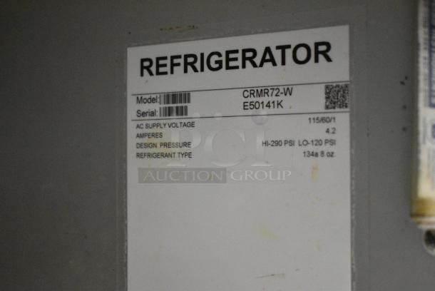 Hoshizaki CRMR72-W Stainless Steel Commercial 3 Door Work Top Cooler on Commercial Casters. 115 Volts, 1 Phase. Tested and Working! - Image 5 of 7