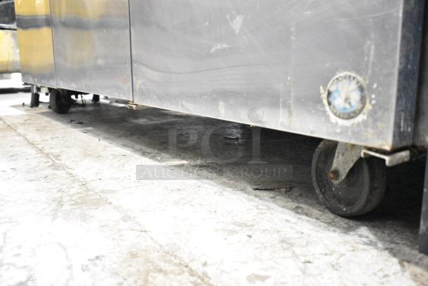 Hoshizaki CRMR72-W Stainless Steel Commercial 3 Door Work Top Cooler on Commercial Casters. 115 Volts, 1 Phase. Tested and Working! - Image 6 of 7