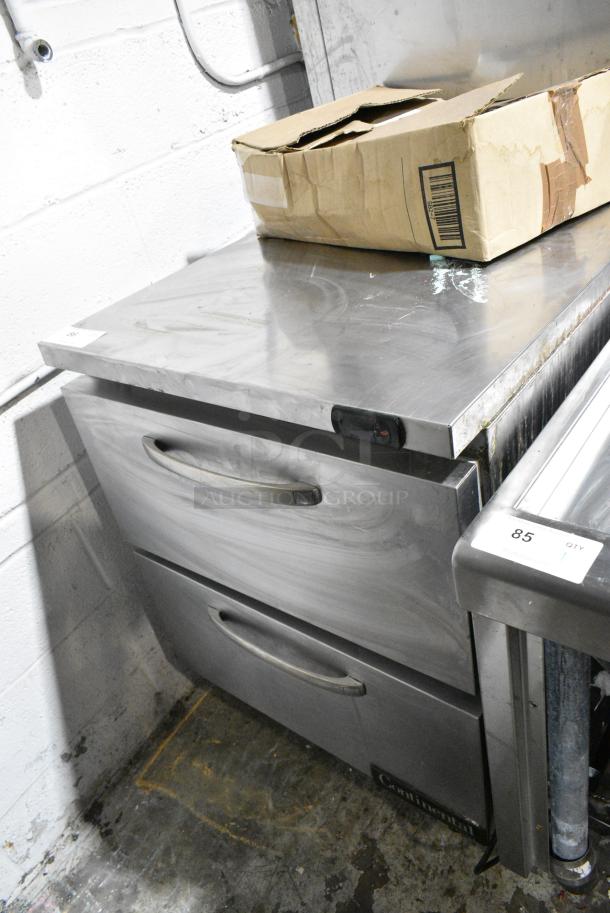 2019 Continental SWF27N Stainless Steel Commercial 2 Drawer Undercounter Cooler. 115 Volts, 1 Phase. Tested and Working! - Image 1 of 5