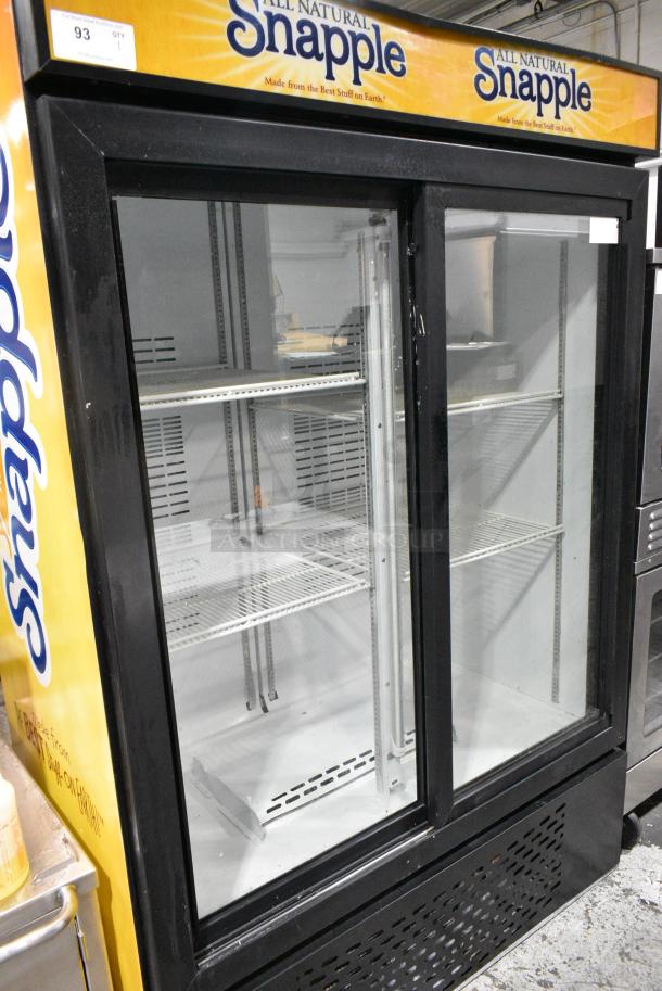 Universal Nolin MC1300S-1 Metal Commercial 2 Door Reach In Cooler Merchandiser w/ Poly Coated Racks. 115 Volts, 1 Phase. Tested and Working! - Image 1 of 7