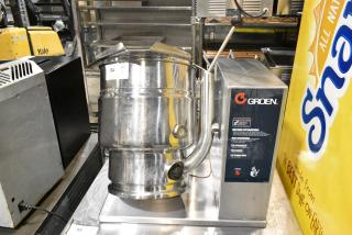 Groen TDB-20 Stainless Steel Commercial Countertop Electric Powered 20 Quart Steam Tilting Kettle. 208 Volts, 3 Phase.