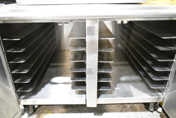 Stainless Steel Counter w/ 2 Doors on Commercial Casters. - Image 2 of 4