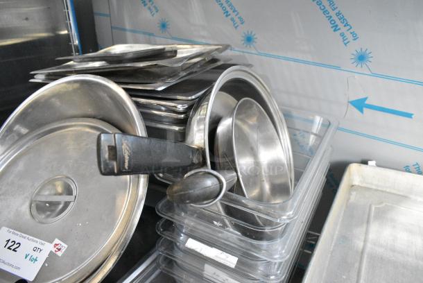 ALL ONE MONEY! Lot of Various Items Including Metal Lids, Stainless Steel Drop In Bins, Poly Drop In Bins, Muffin Baking Pans - Image 4 of 6