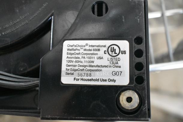 Chef's Choice Metal Countertop Waffle Maker. 120 Volts, 1 Phase. Tested and Working! - Image 3 of 4