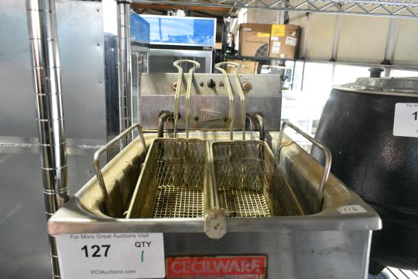 Cecilware EL120 Stainless Steel Countertop Electric Powered Fryer w/ 2 Metal Fry Baskets. 120 Volts, 1 Phase. - Image 2 of 5