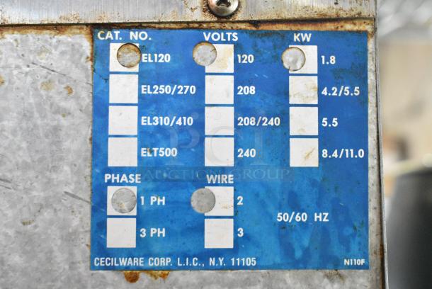 Cecilware EL120 Stainless Steel Countertop Electric Powered Fryer w/ 2 Metal Fry Baskets. 120 Volts, 1 Phase. - Image 5 of 5