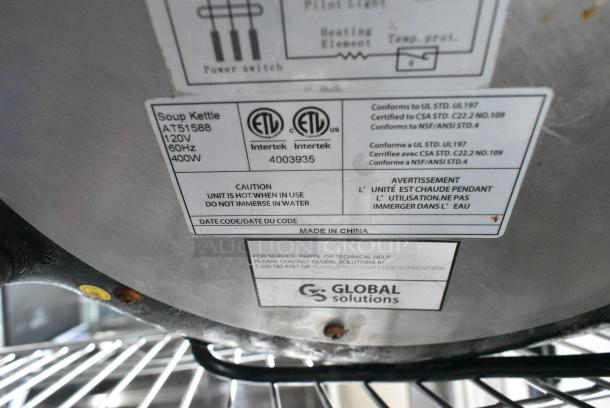 3 Metal Countertop Soup Kettle Food Warmer. Includes AT51588, Glenray 1021803. 120 Volts, 1 Phase. 3 Times Your Bid! Tested and Working! - Image 5 of 7