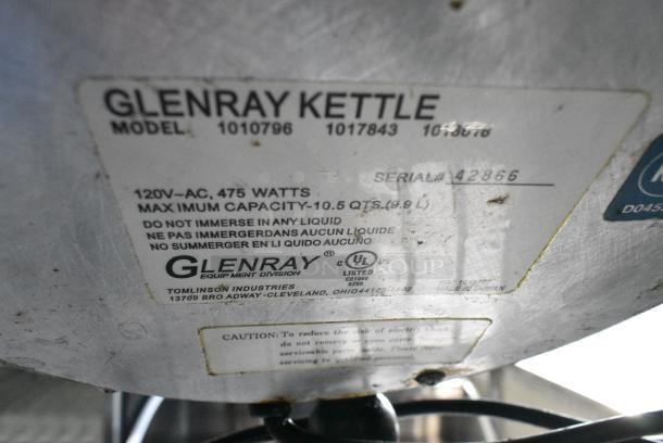 3 Metal Countertop Soup Kettle Food Warmer. Includes AT51588, Glenray 1021803. 120 Volts, 1 Phase. 3 Times Your Bid! Tested and Working! - Image 6 of 7