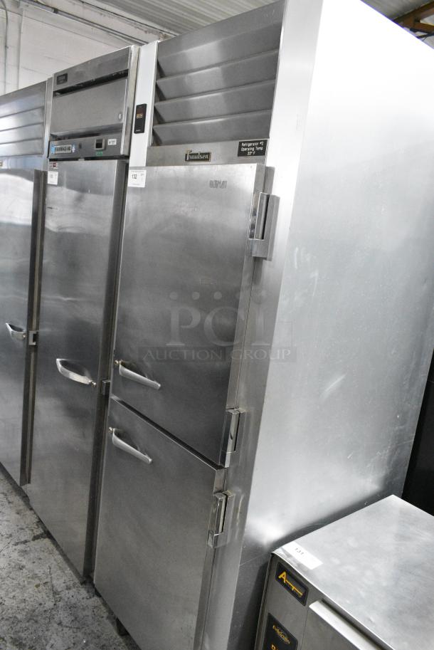 Traulsen G10000 Stainless Steel Commercial 2 Half Size Door Reach In Cooler w/ Poly Coated Racks on Commercial Casters. 115 Volts, 1 Phase. Tested and Powers On But Does Not Get Cold - Image 1 of 6