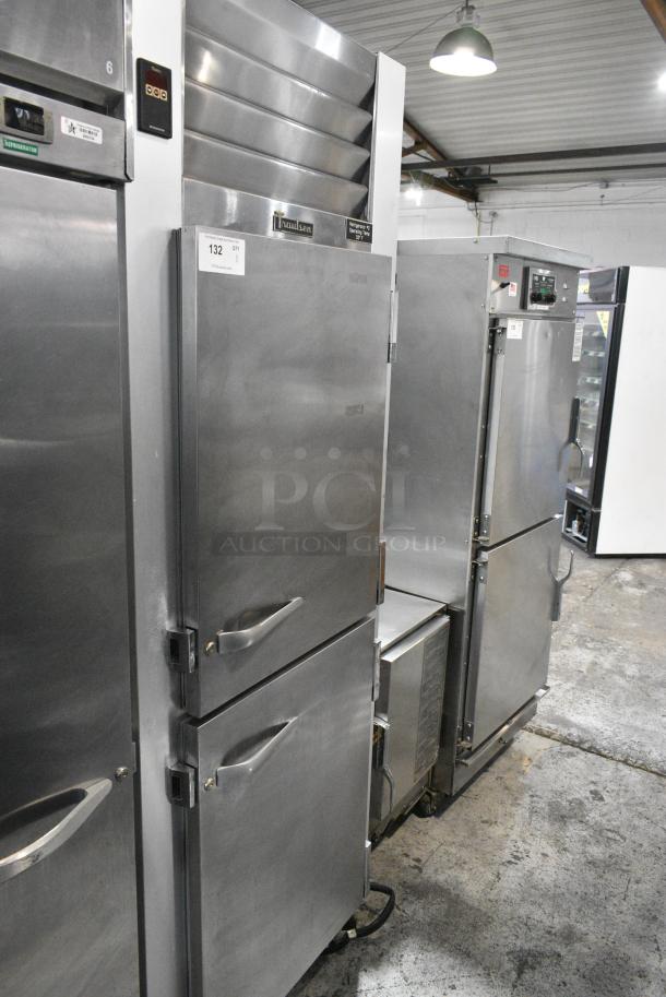 Traulsen G10000 Stainless Steel Commercial 2 Half Size Door Reach In Cooler w/ Poly Coated Racks on Commercial Casters. 115 Volts, 1 Phase. Tested and Powers On But Does Not Get Cold - Image 2 of 6