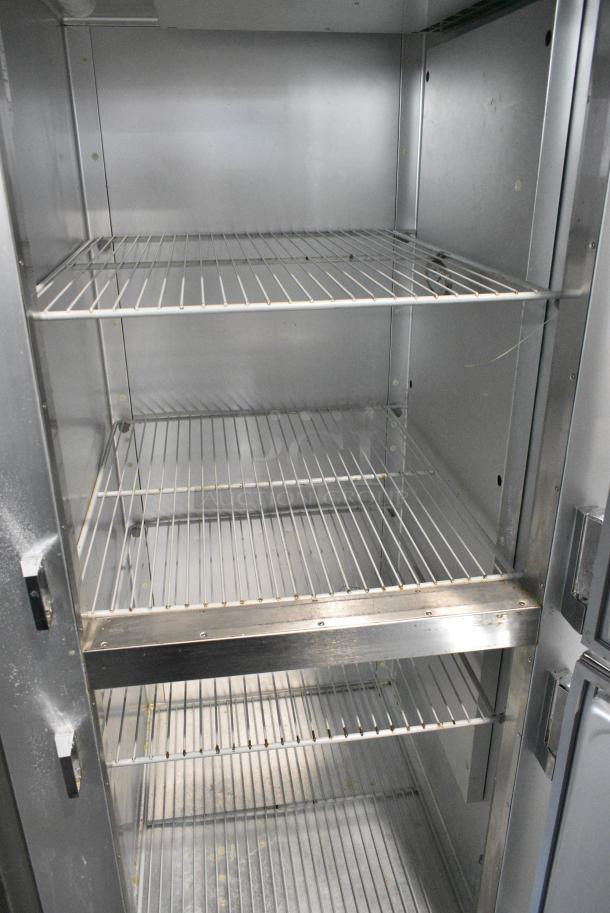 Traulsen G10000 Stainless Steel Commercial 2 Half Size Door Reach In Cooler w/ Poly Coated Racks on Commercial Casters. 115 Volts, 1 Phase. Tested and Powers On But Does Not Get Cold - Image 3 of 6