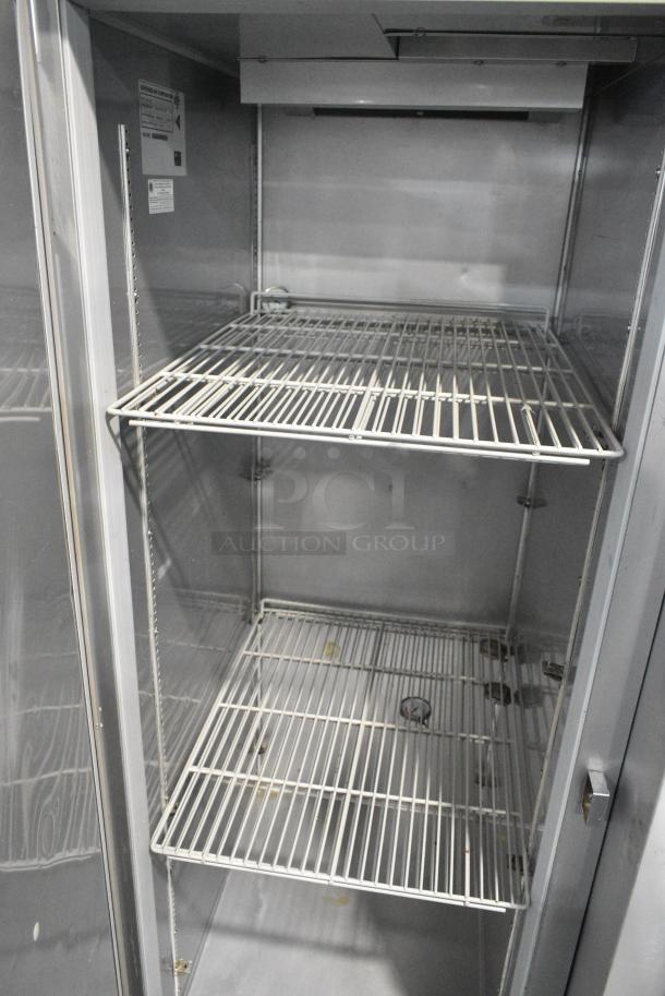 Beverage Air HR1-1S-18 Stainless Steel Commercial Single Door Reach In Cooler w/ Poly Coated Racks on Commercial Casters. 115 Volts, 1 Phase. Tested and Powers On But Does Not Get Cold - Image 3 of 6