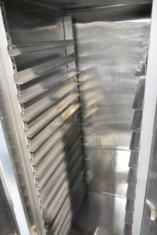 Traulsen RHT232NUT-FHS Stainless Steel Commercial 2 Door Reach In Cooler w/ 2 Metal Racks on Commercial Casters. 115 Volts, 1 Phase. Tested and Powers On But Does Not Get Cold - Image 4 of 7