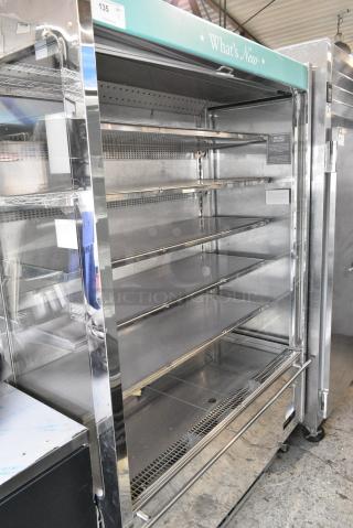 Karlos 1250 M2 Metal Commercial Floor Style Open Grab N Go Merchandiser on Commercial Casters. 230 Volts, 1 Phase.